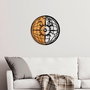 Wallity Reloj de Pared Decorativo de Madera Nogal y Negro 56 cm - 70